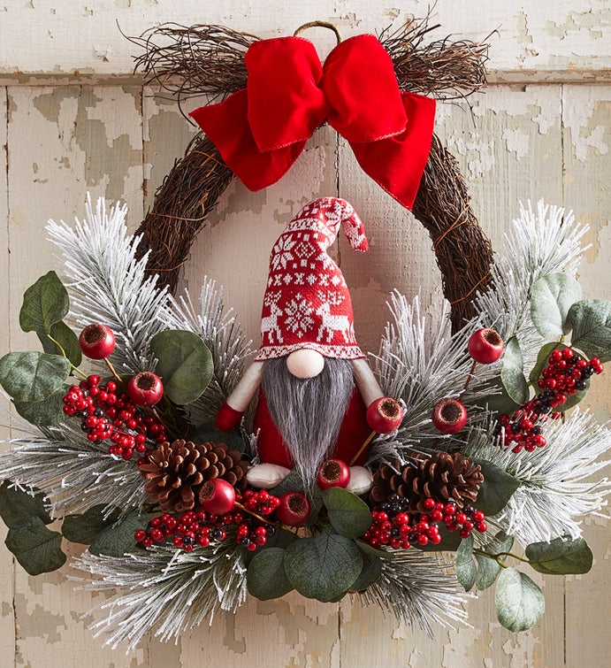 Gnome for the Holidays Wreath -22”